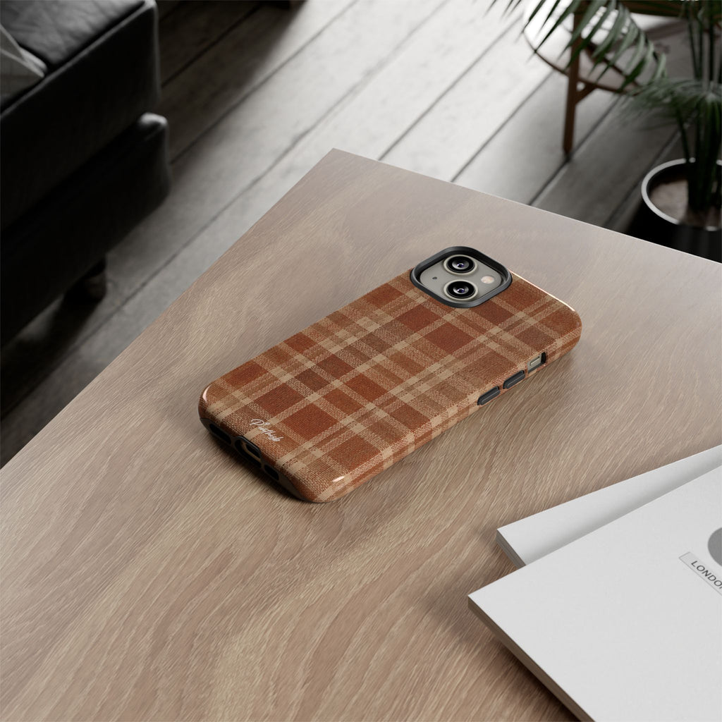 Rustic Brown Cozy Plaid Tough Case