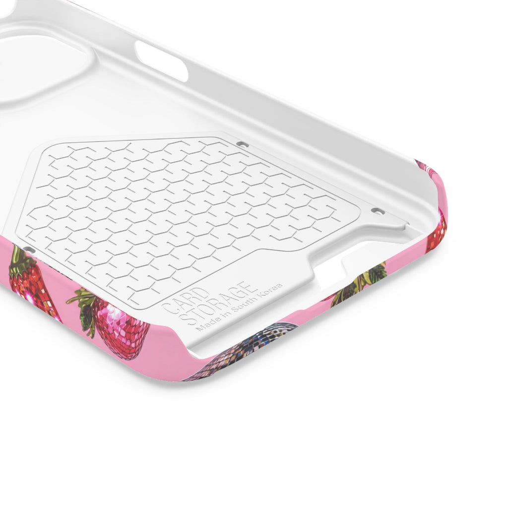 Pink Disco Strawberry & Pepper Phone Card Case
