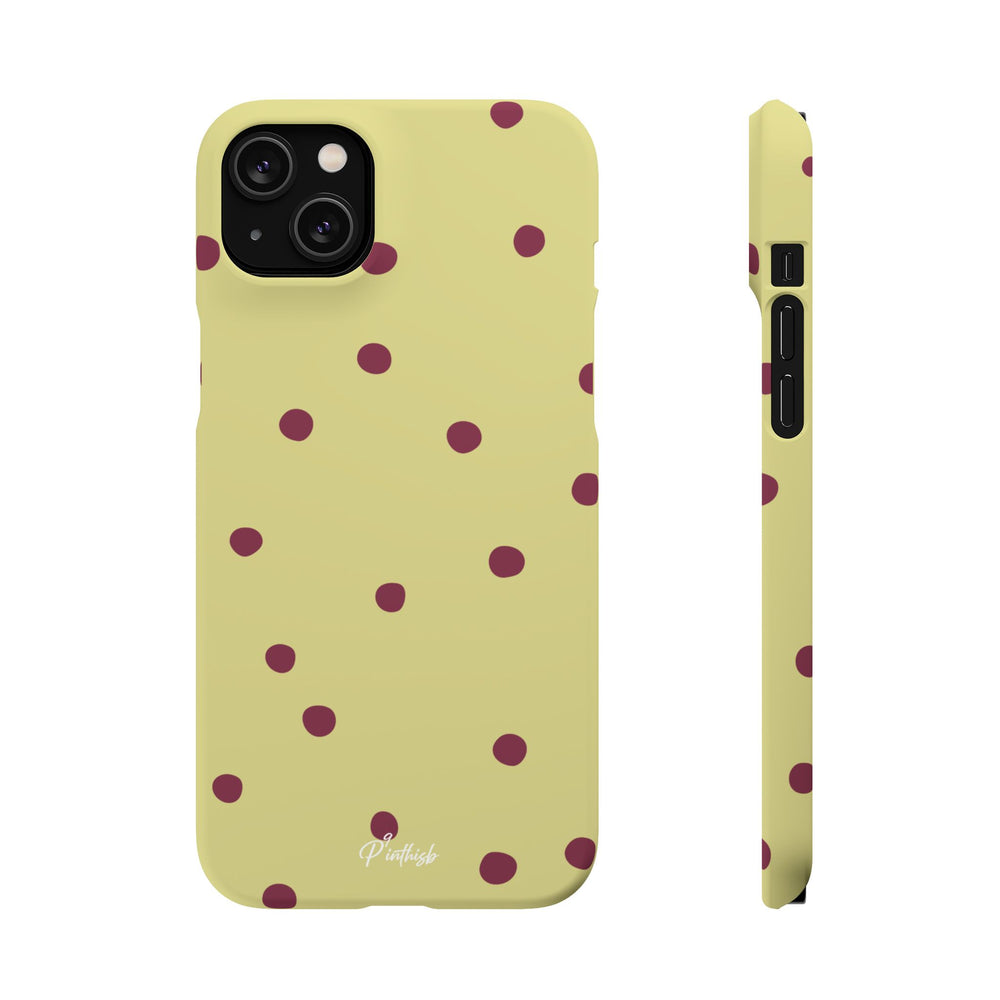 Yellow & Burgundy Polka Dot Snap Phone Case