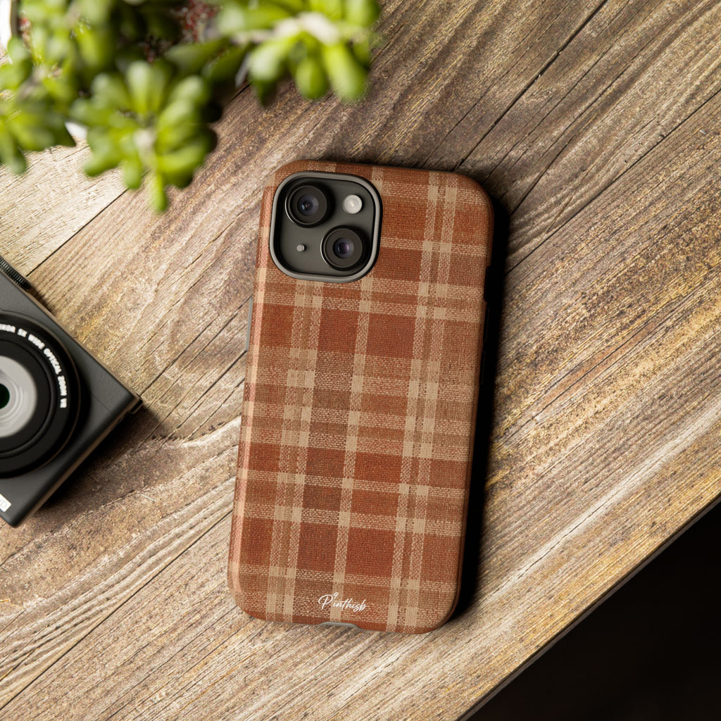 Rustic Brown Cozy Plaid Tough Case