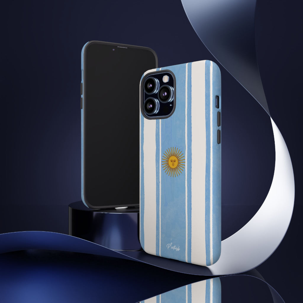 Argentina Flag Tough Phone Case – Blue White Striped Sun Protector