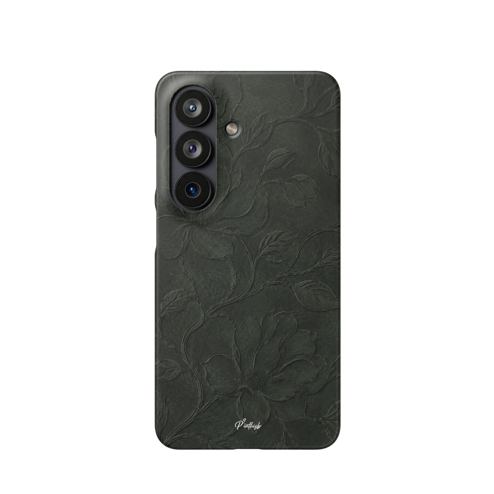 Dark Olive Floral Texture Snap Case