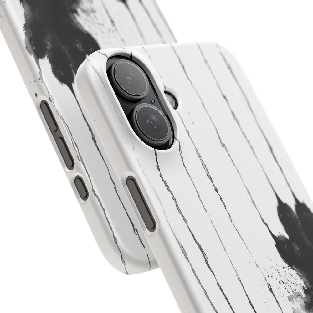 Black Ink Paw Print Snap Case