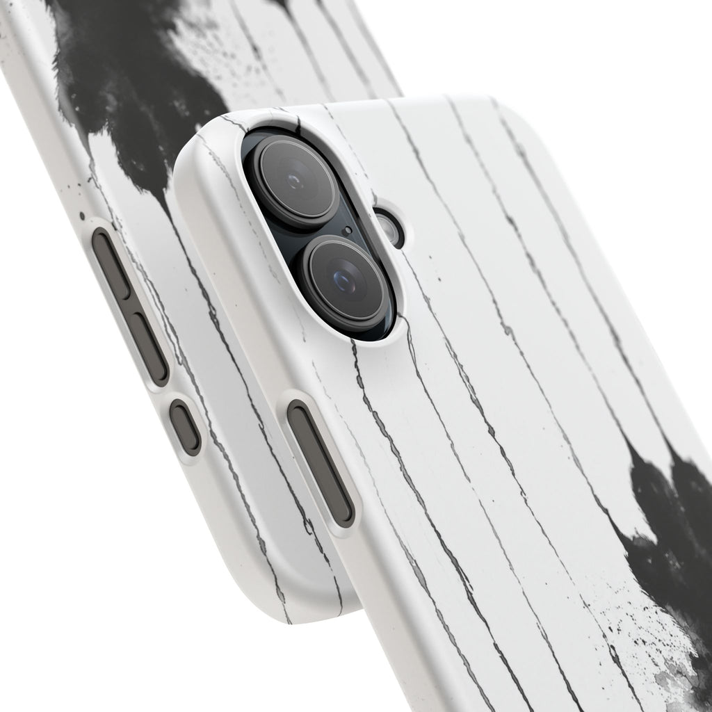Black Ink Paw Print Snap Case