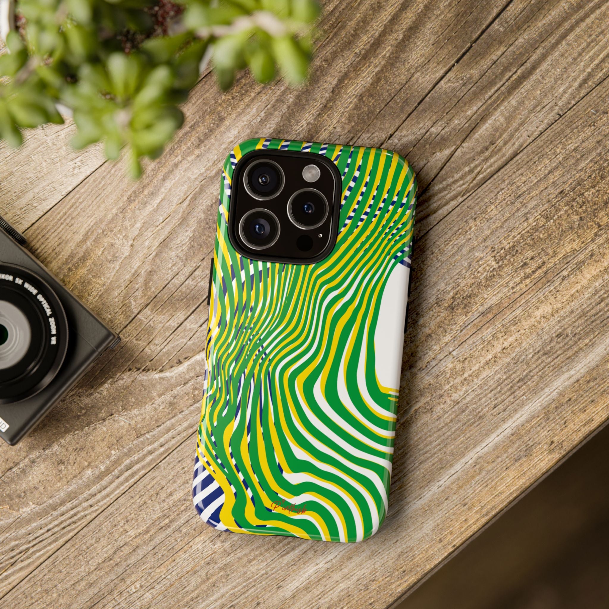 Abstract Green Wave Phone Case