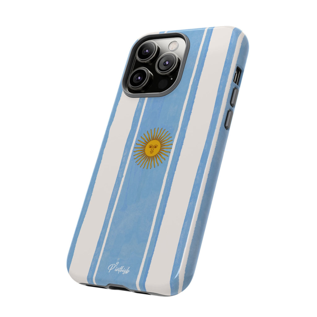 Argentina Flag Tough Phone Case – Blue White Striped Sun Protector