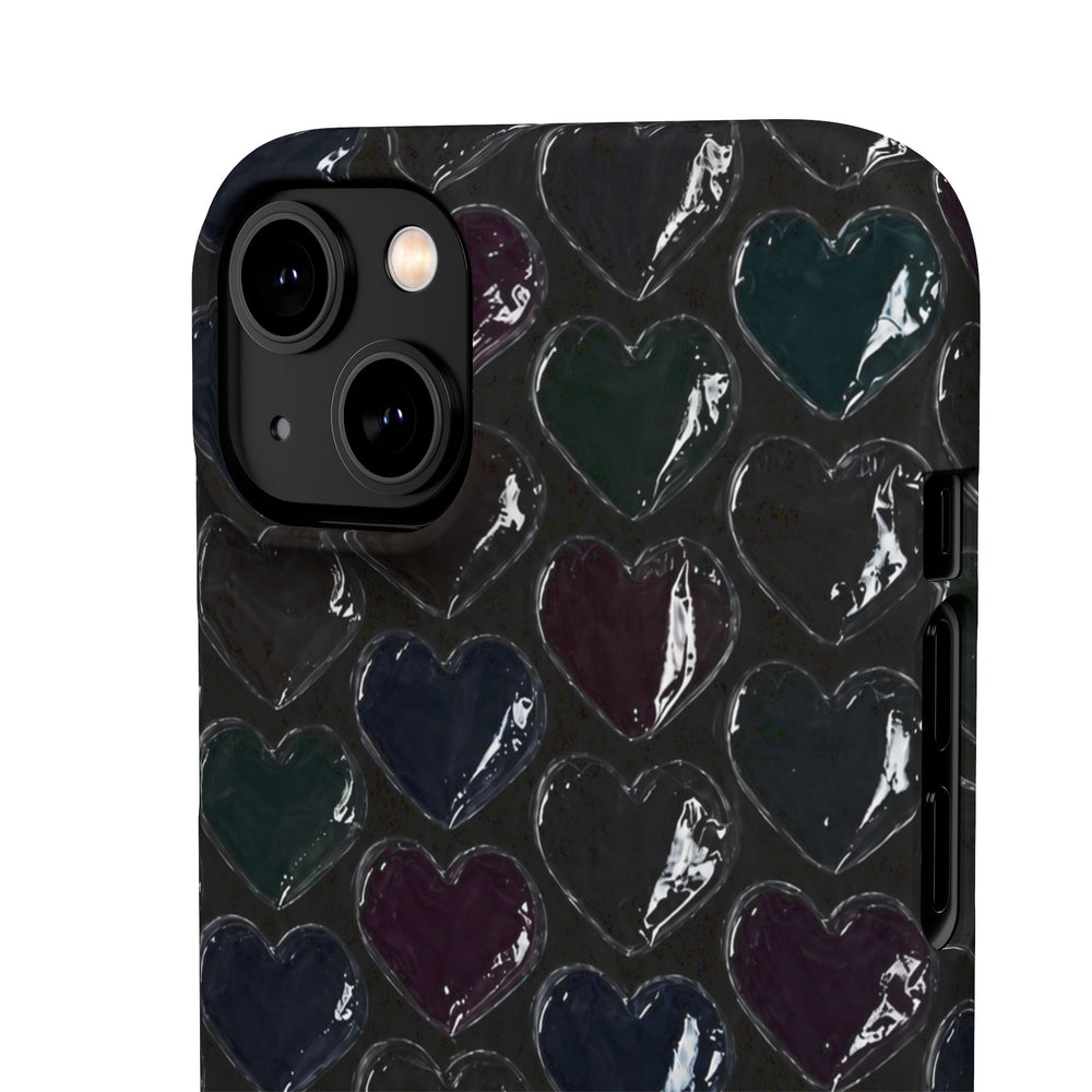 Black Pop Hearts Snap Case