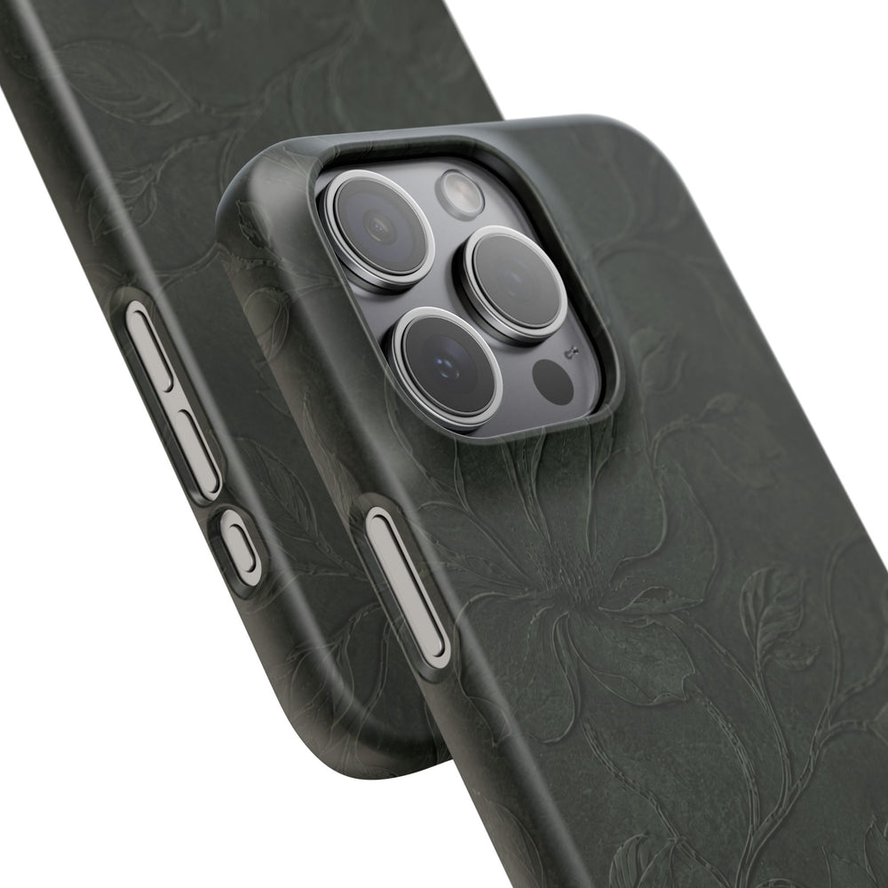 Dark Olive Floral Texture Snap Case