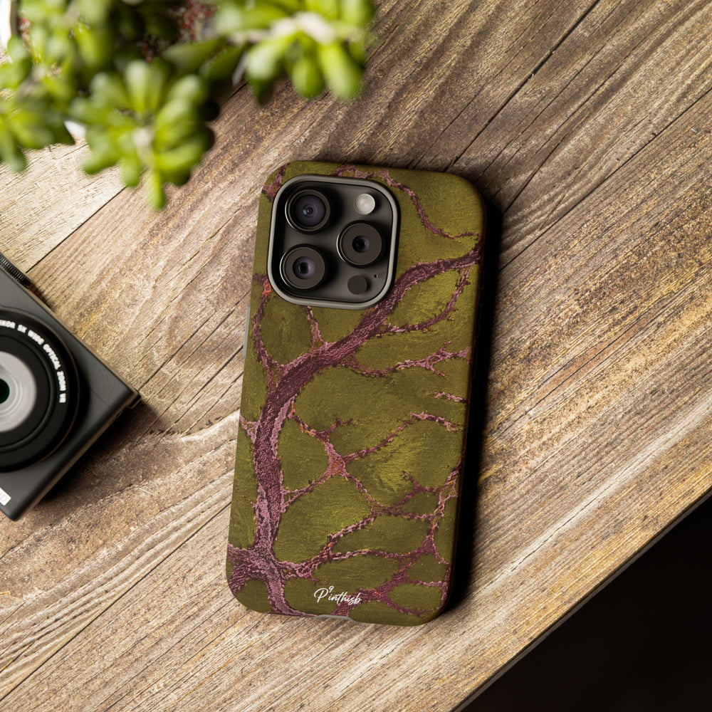 Olive & Rose Gold Tree Pattern Phone Case