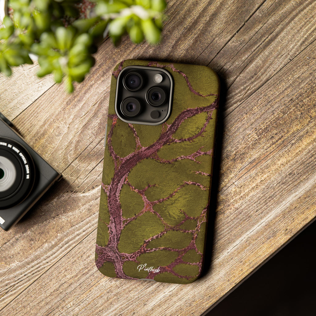 Olive & Rose Gold Tree Pattern Phone Case
