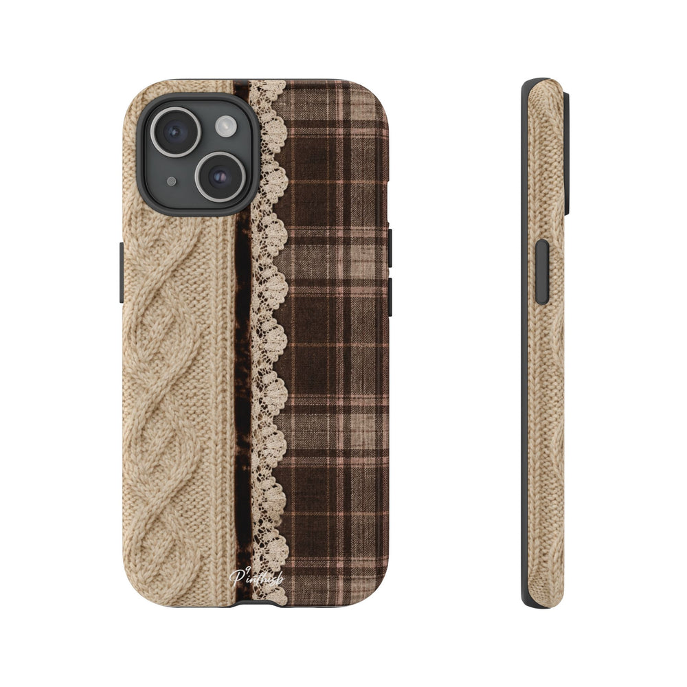 Cozy Plaid Knit Tough Phone Case