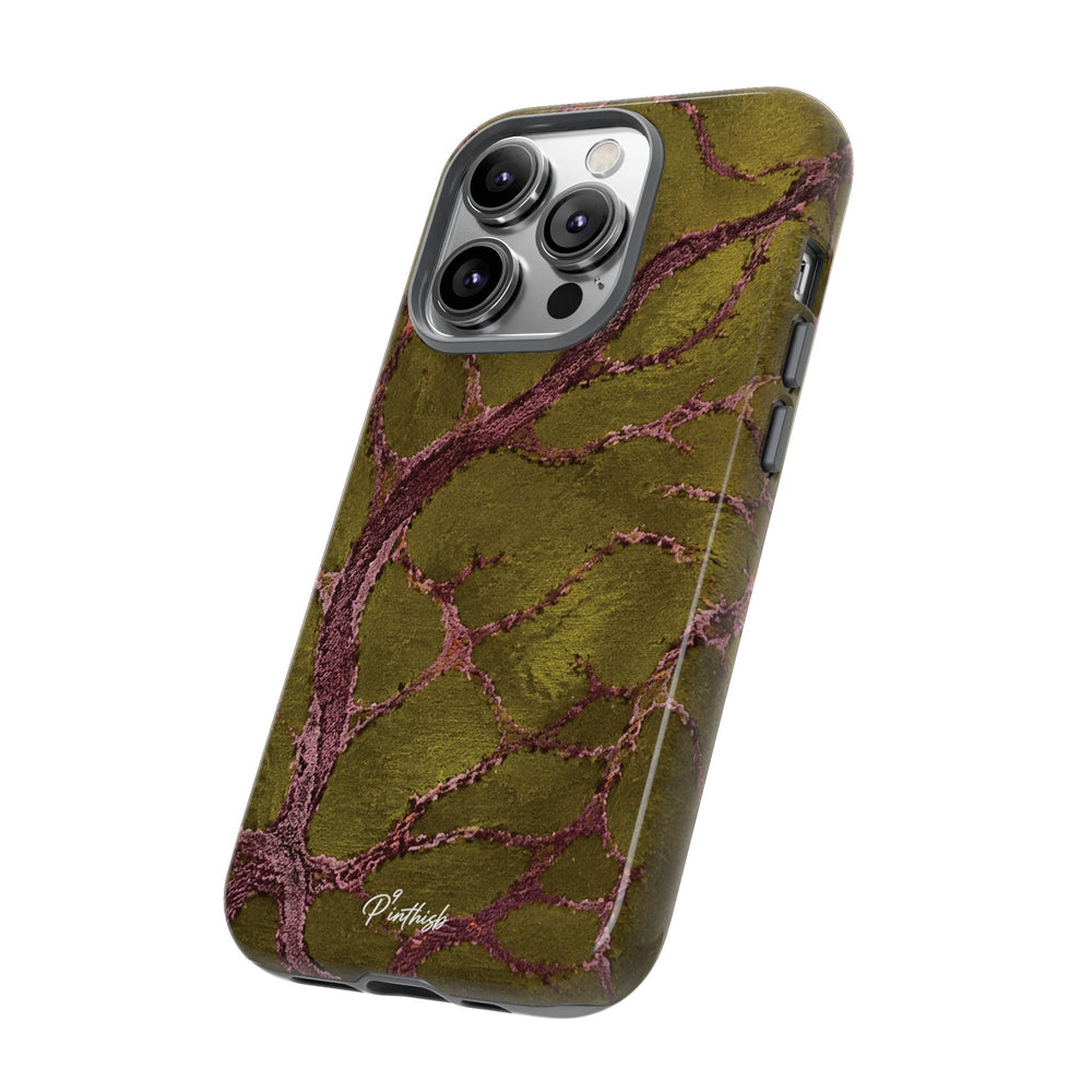 Olive & Rose Gold Tree Pattern Phone Case