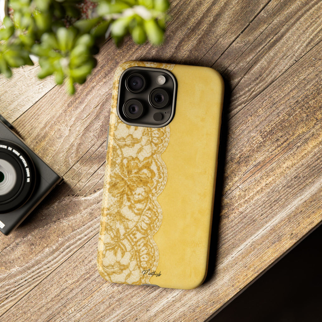 Yellow Vintage Lace Tough Case