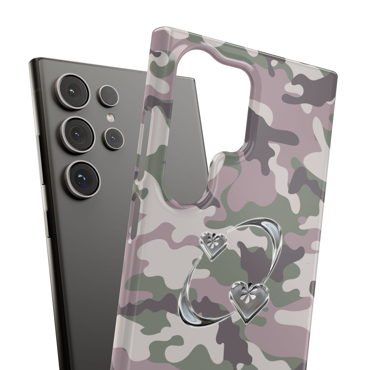 Camouflage Heart Snap Phone Case