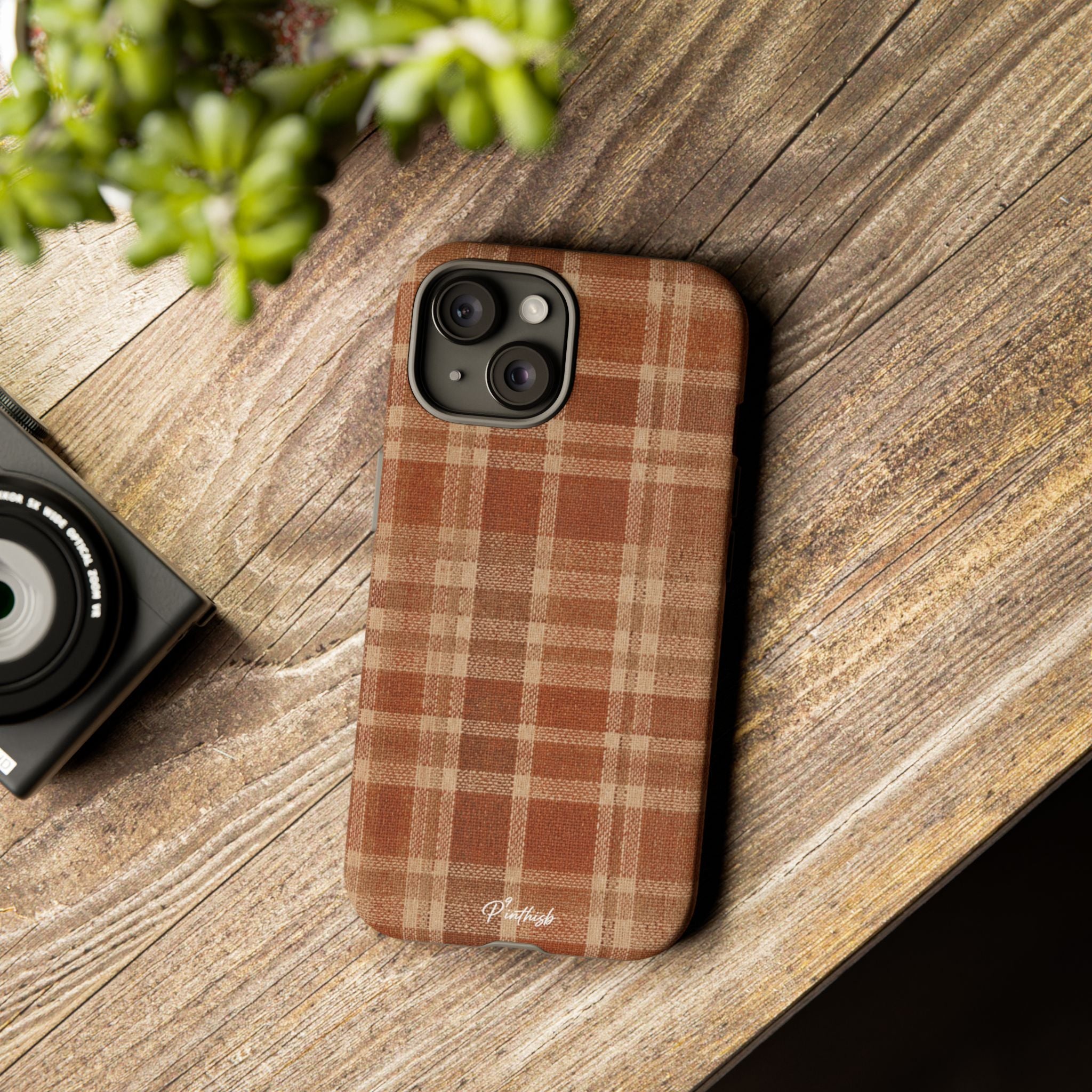 Rustic Brown Cozy Plaid Tough Case