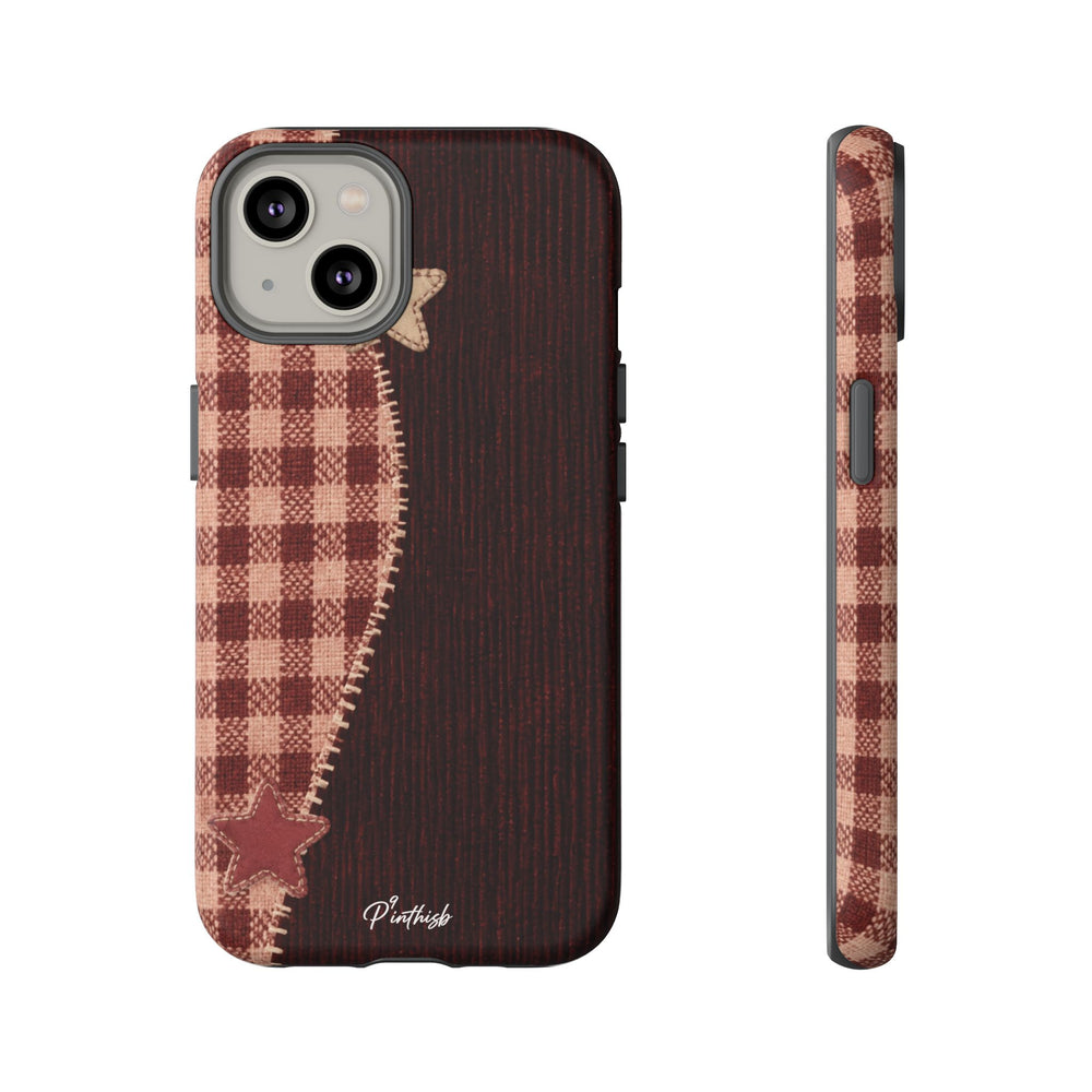 Rustic Plaid Stars Phone Case