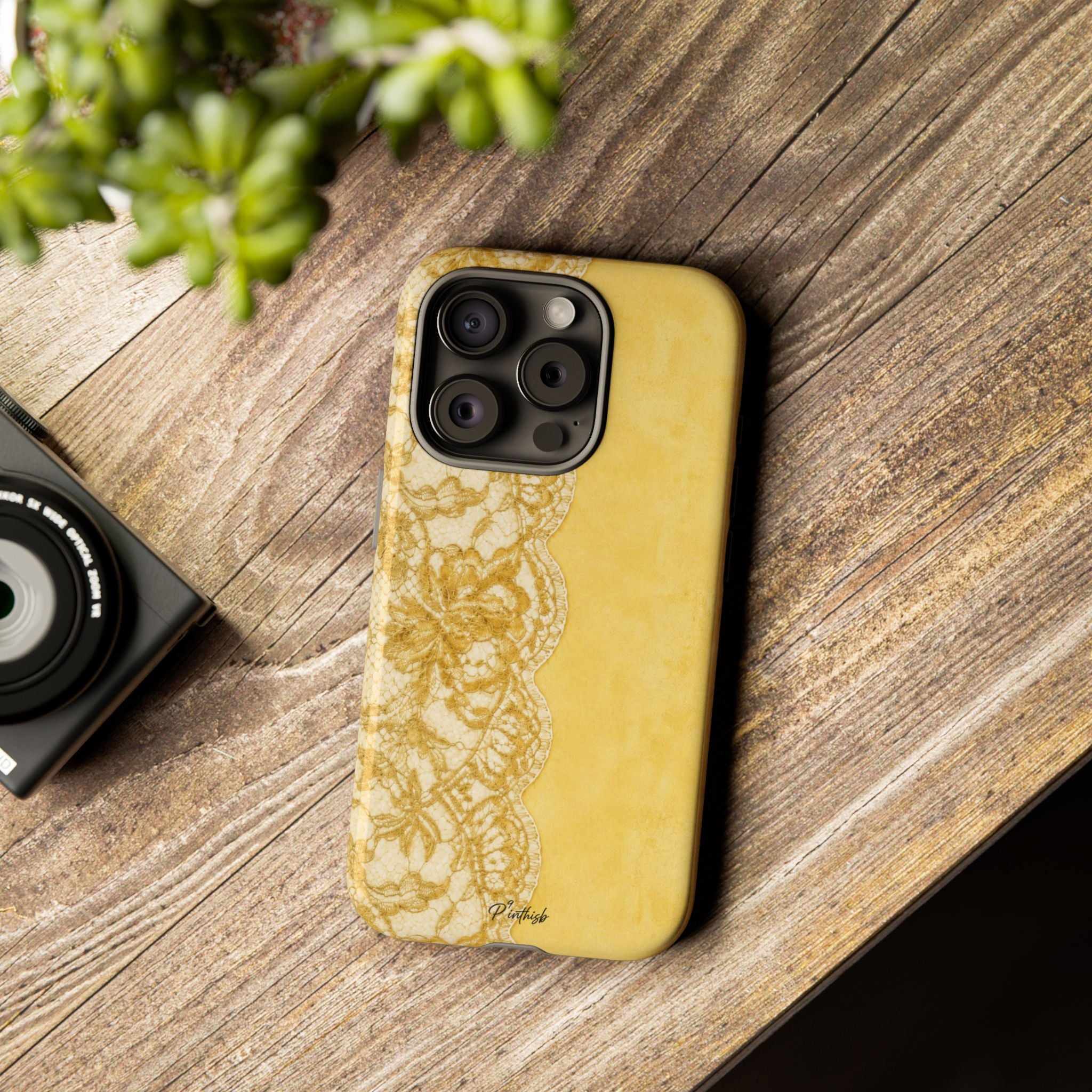 Yellow Vintage Lace Tough Case