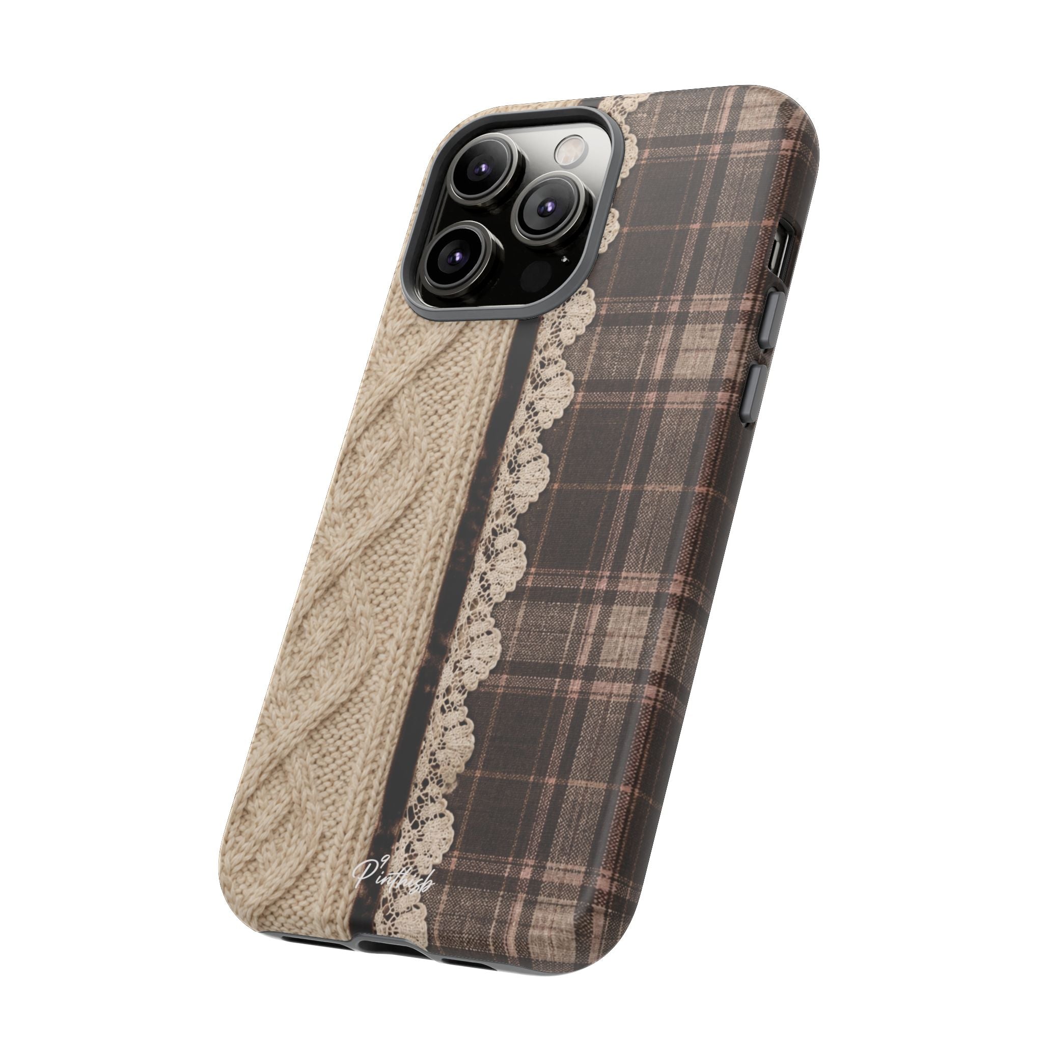 Cozy Plaid Knit Tough Phone Case