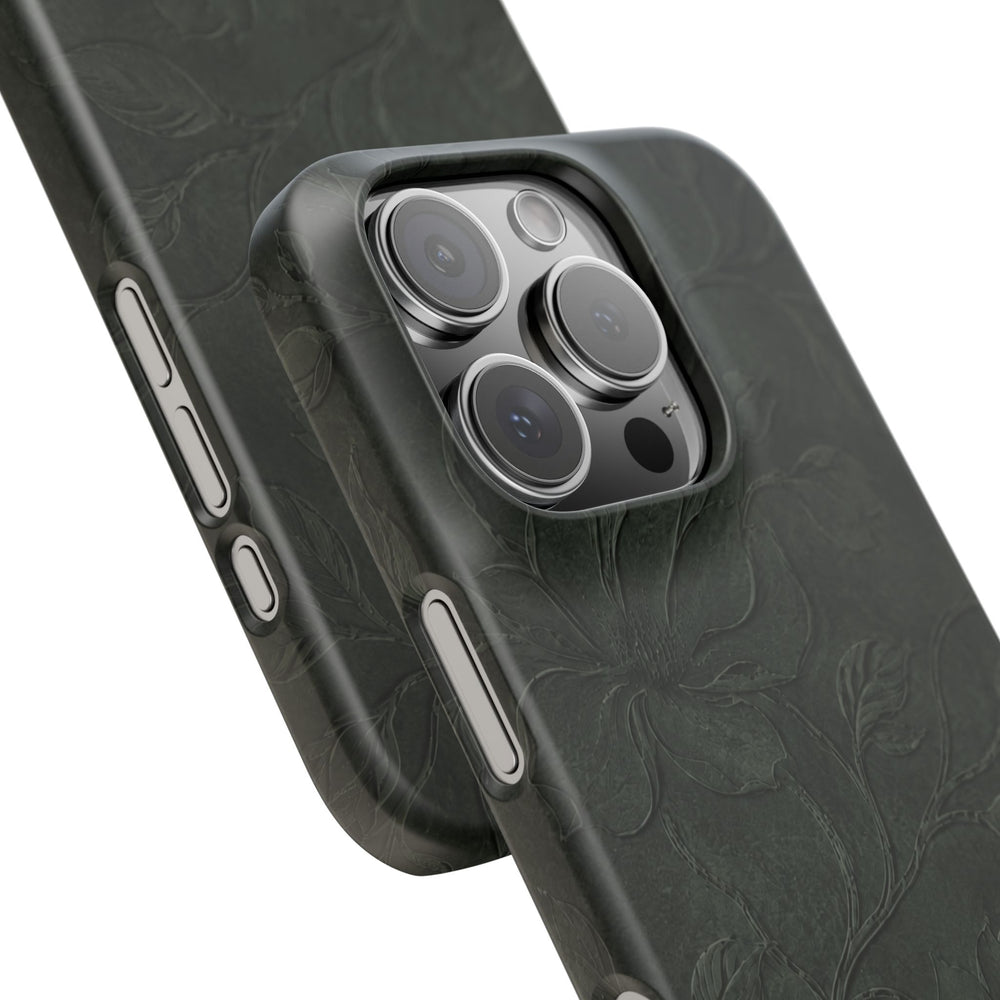 Dark Olive Floral Texture Snap Case