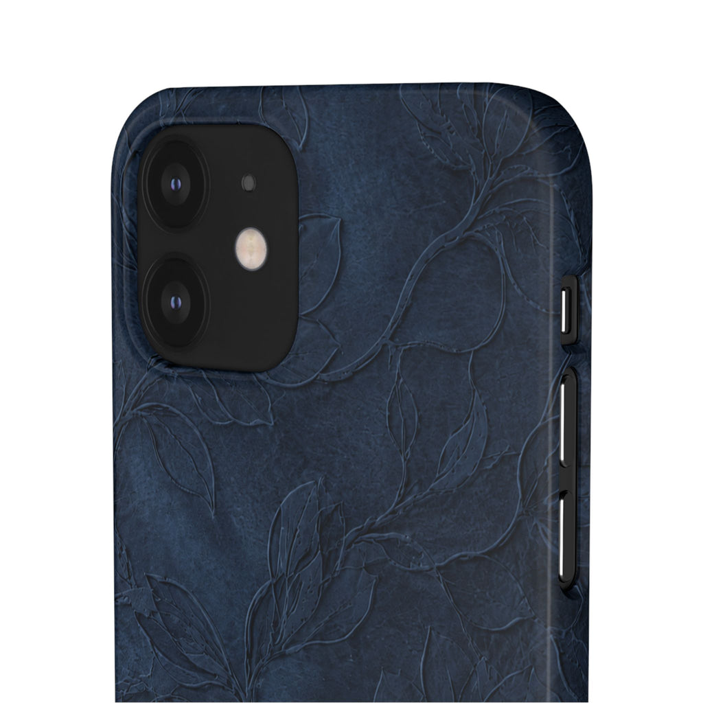 Navy Floral Textured Snap Case
