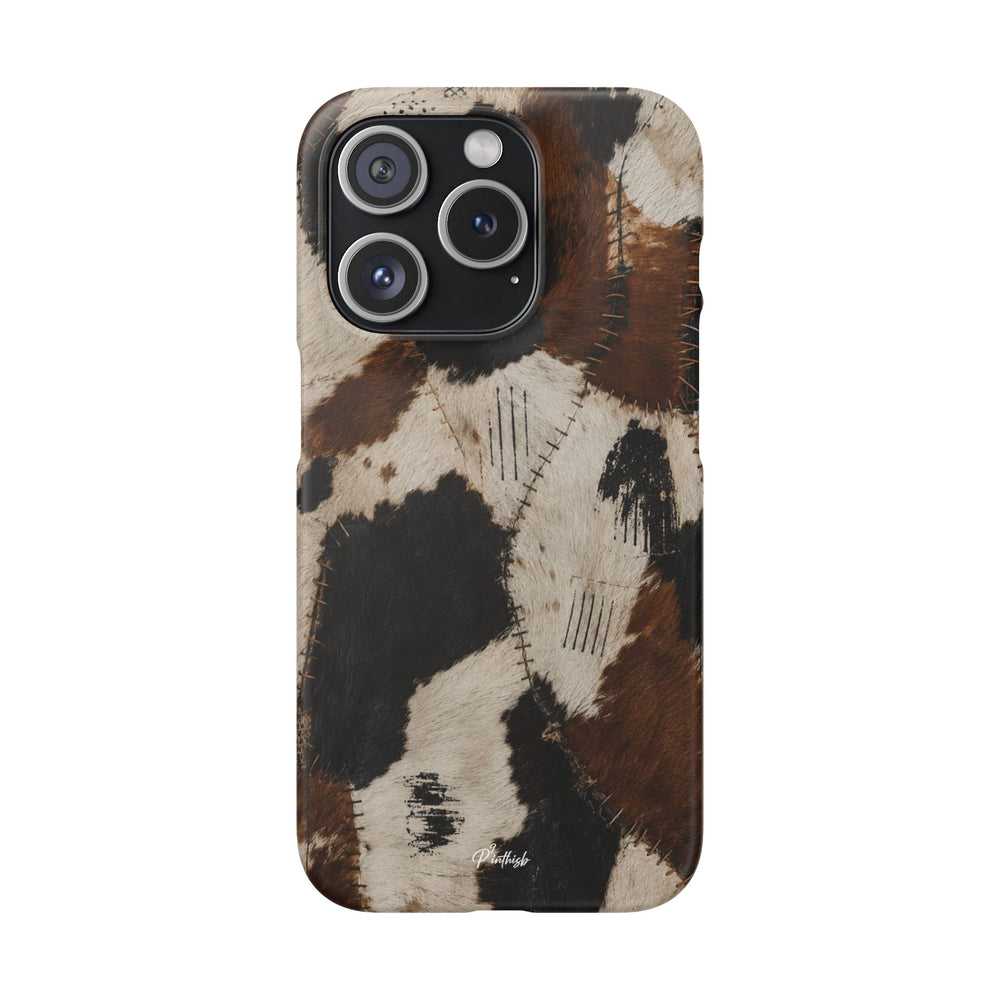 Brown & Black Animal Print Snap Case