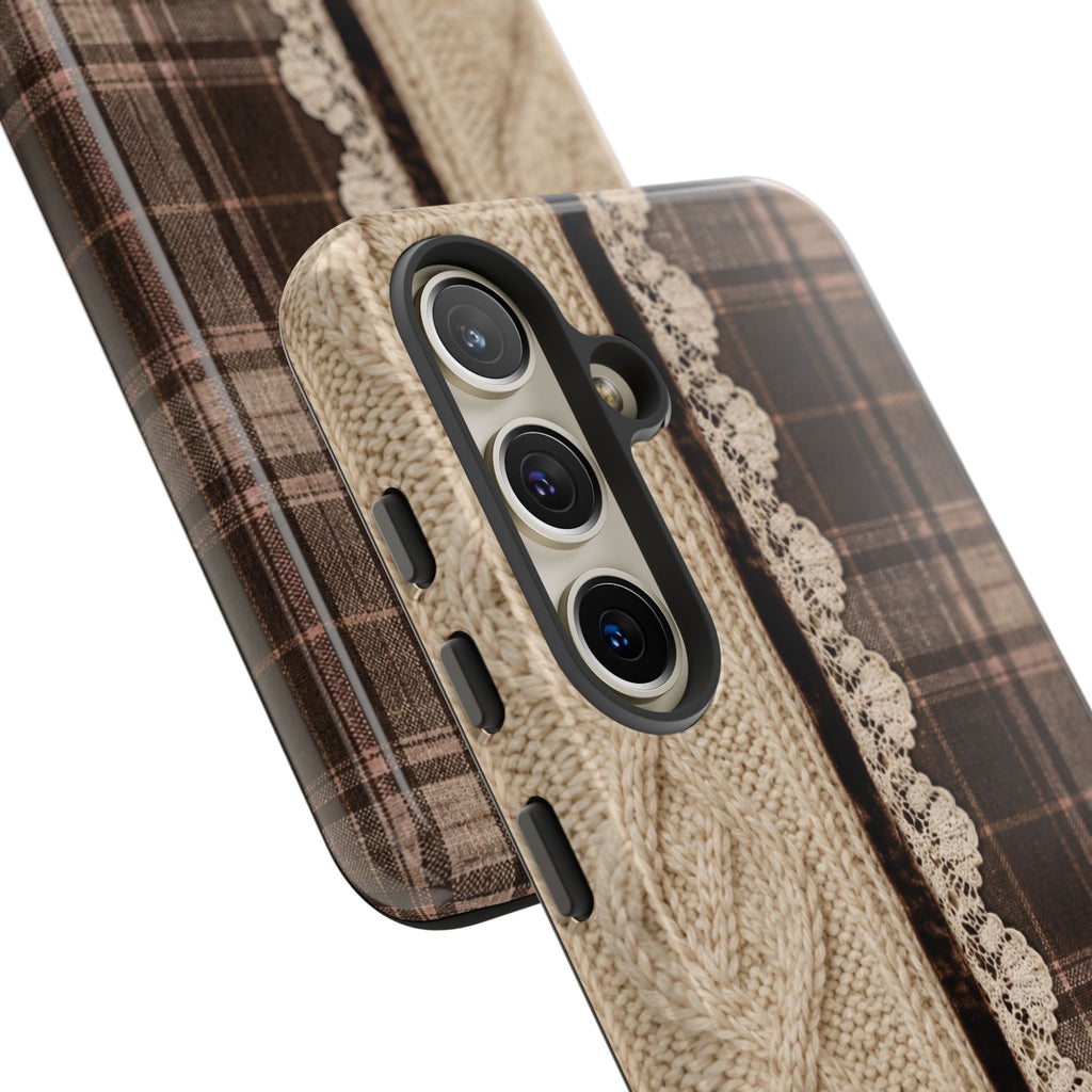 Cozy Plaid Knit Tough Phone Case