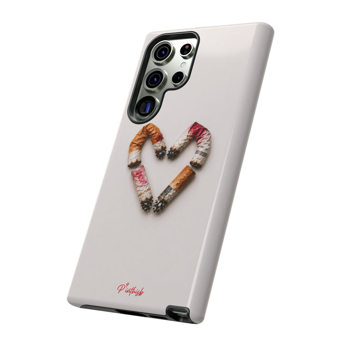 Cigarette Butts Heart Tough Case