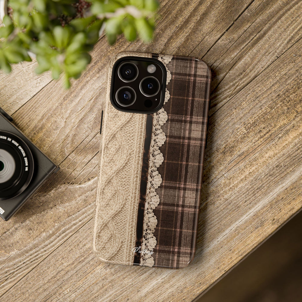 Cozy Plaid Knit Tough Phone Case