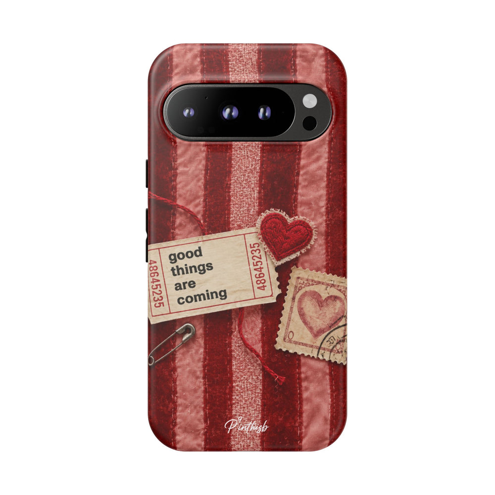 “Good Things Are Coming” Red Phone Case