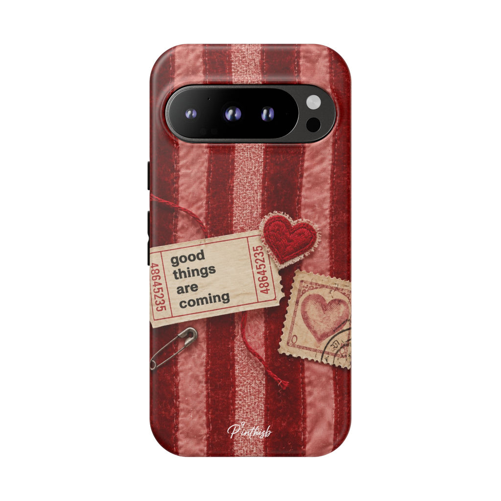 “Good Things Are Coming” Red Phone Case