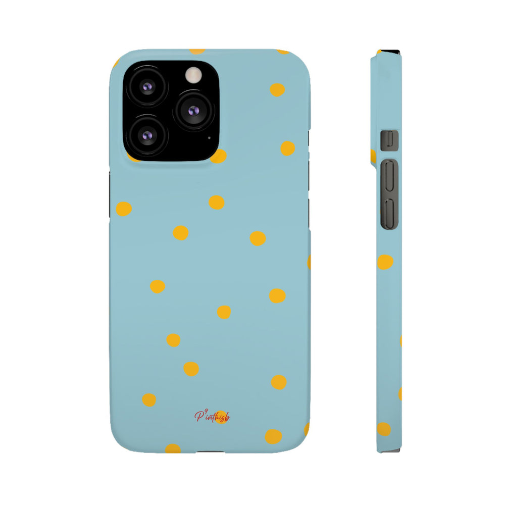 Blue & Yellow Polka Dot Snap Phone Case