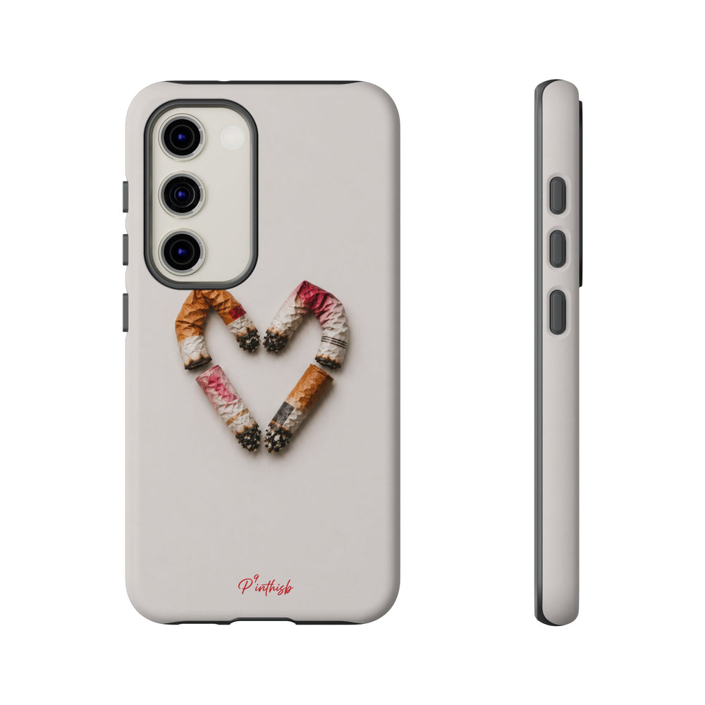 Cigarette Butts Heart Tough Case