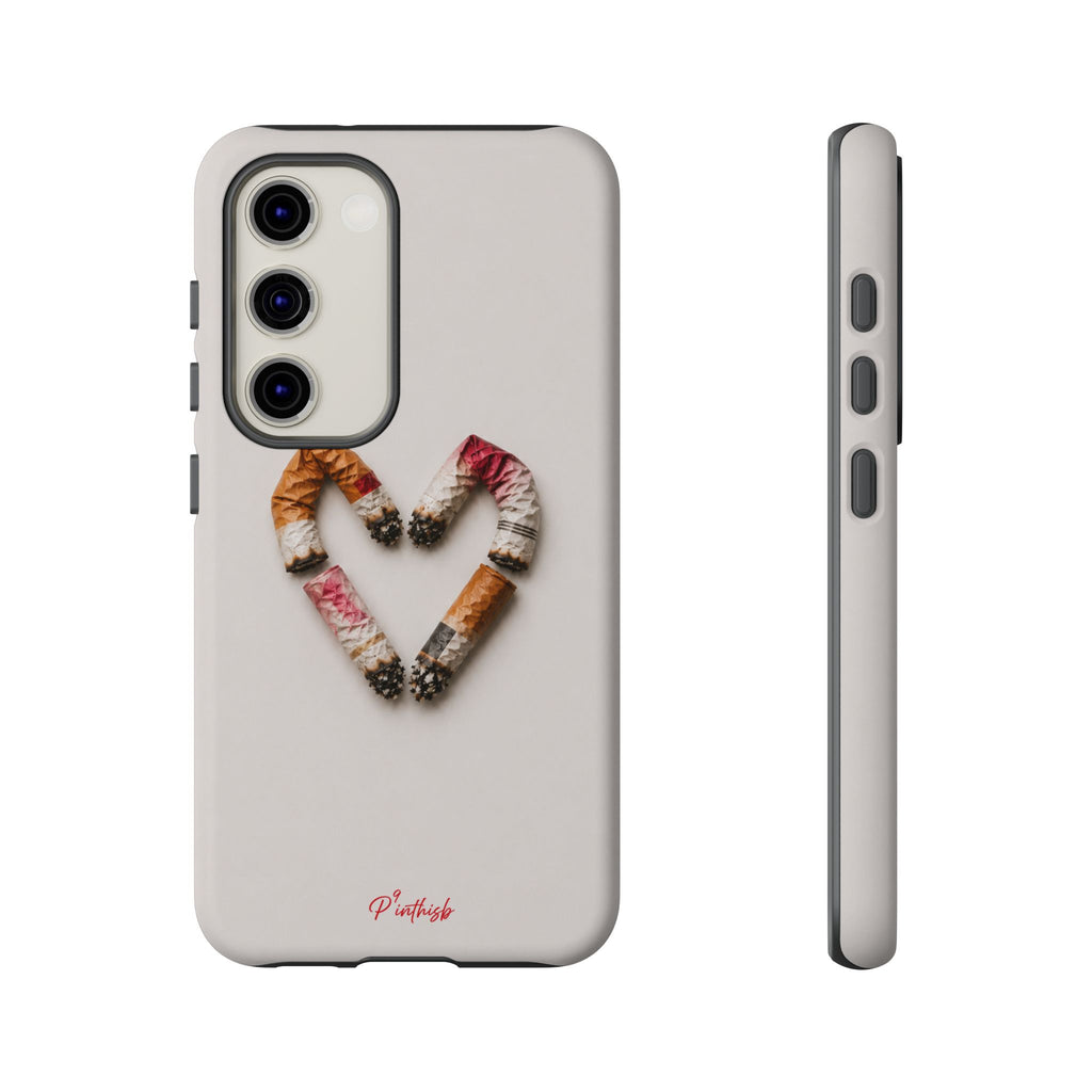 Cigarette Butts Heart Tough Case