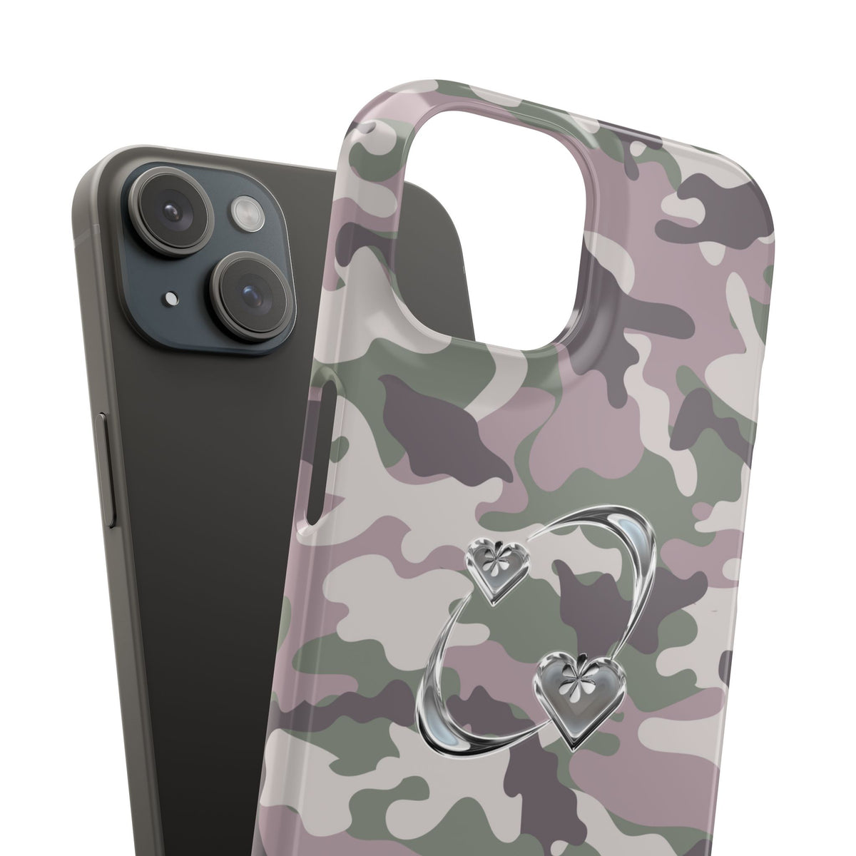 Camouflage Heart Snap Phone Case