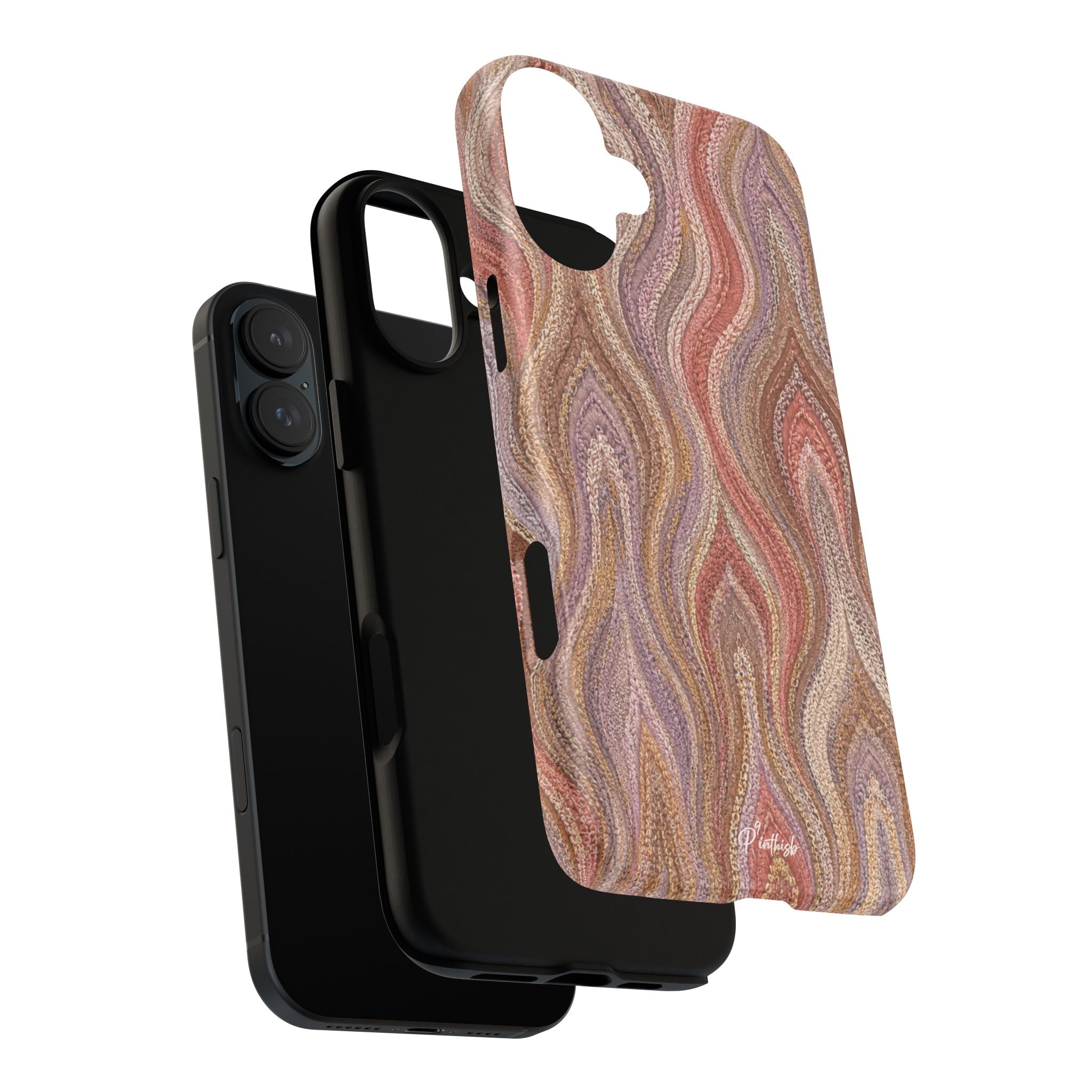 Wavy Peach & Mauve Tough Case