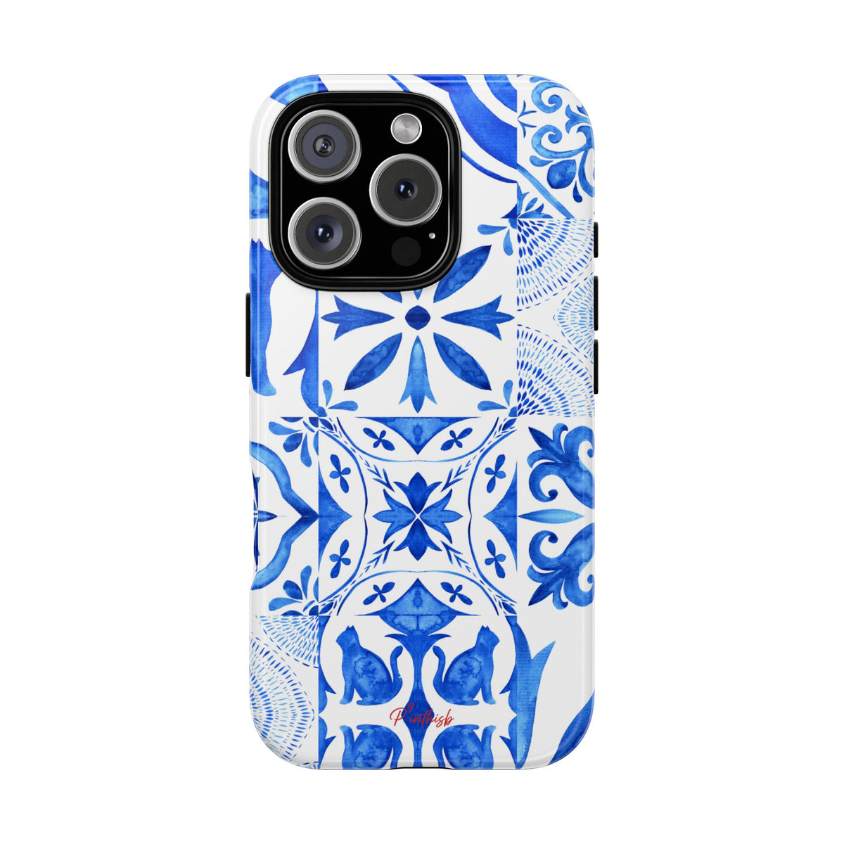 Blue Tile Pattern Tough Phone Case