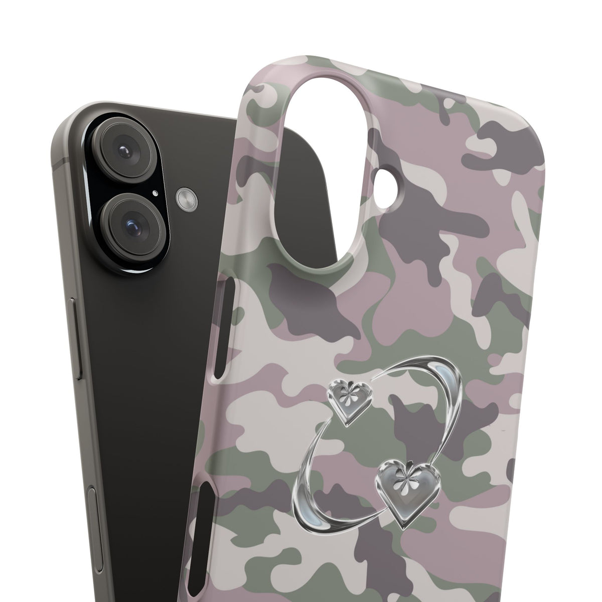 Camouflage Heart Snap Phone Case