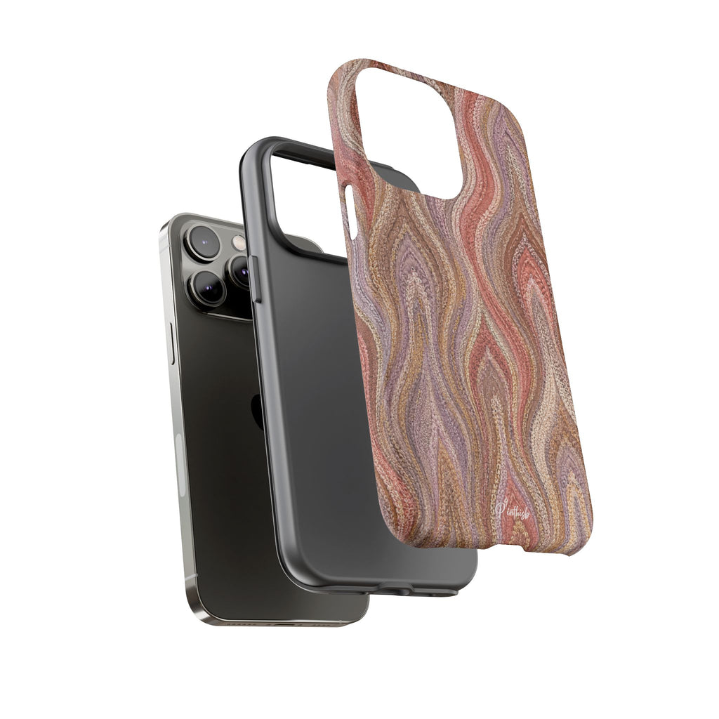 Wavy Peach & Mauve Tough Case