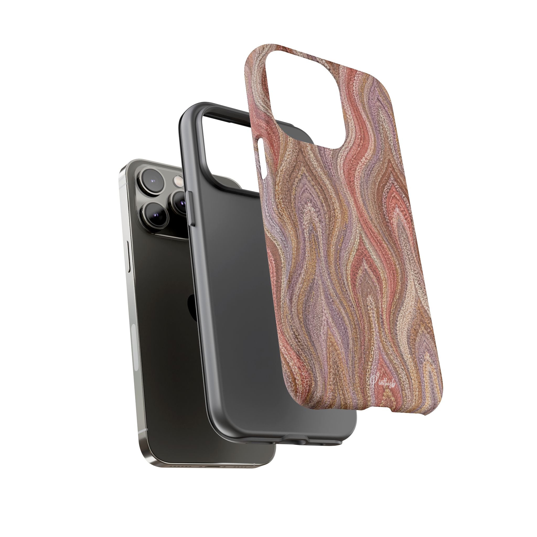Wavy Peach & Mauve Tough Case