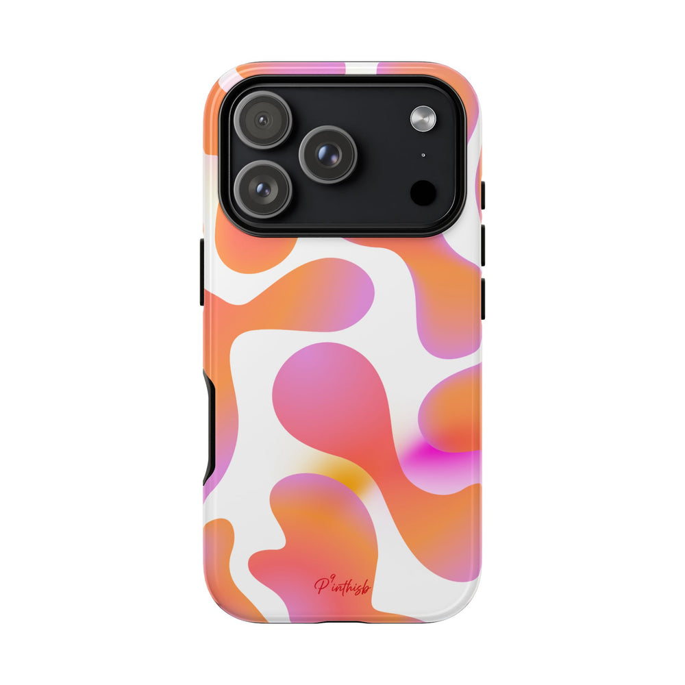 Abstract Orange Pink Camouflage Tough Phone Case