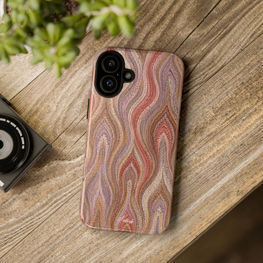 Wavy Peach & Mauve Tough Case