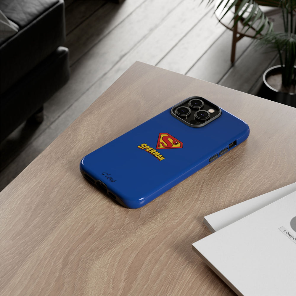 "SPERMAN" Parody Logo Tough Phone Case
