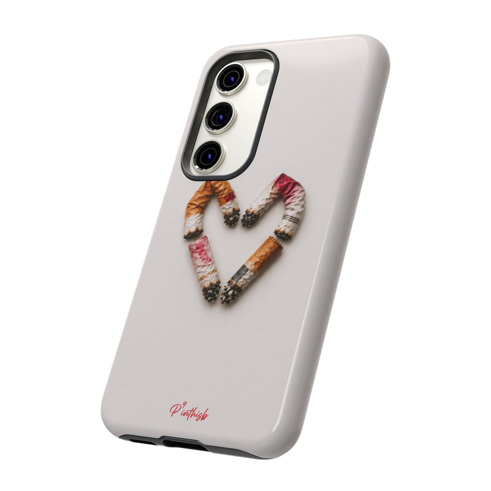 Cigarette Butts Heart Tough Case