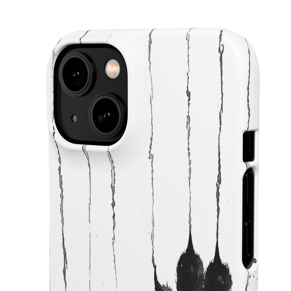 Black Ink Paw Print Snap Case