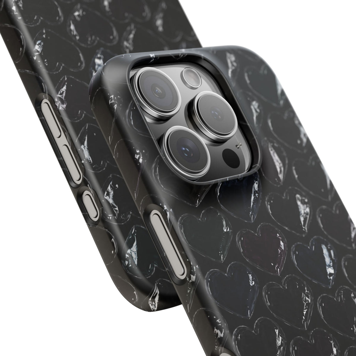 Black Pop Hearts Snap Case