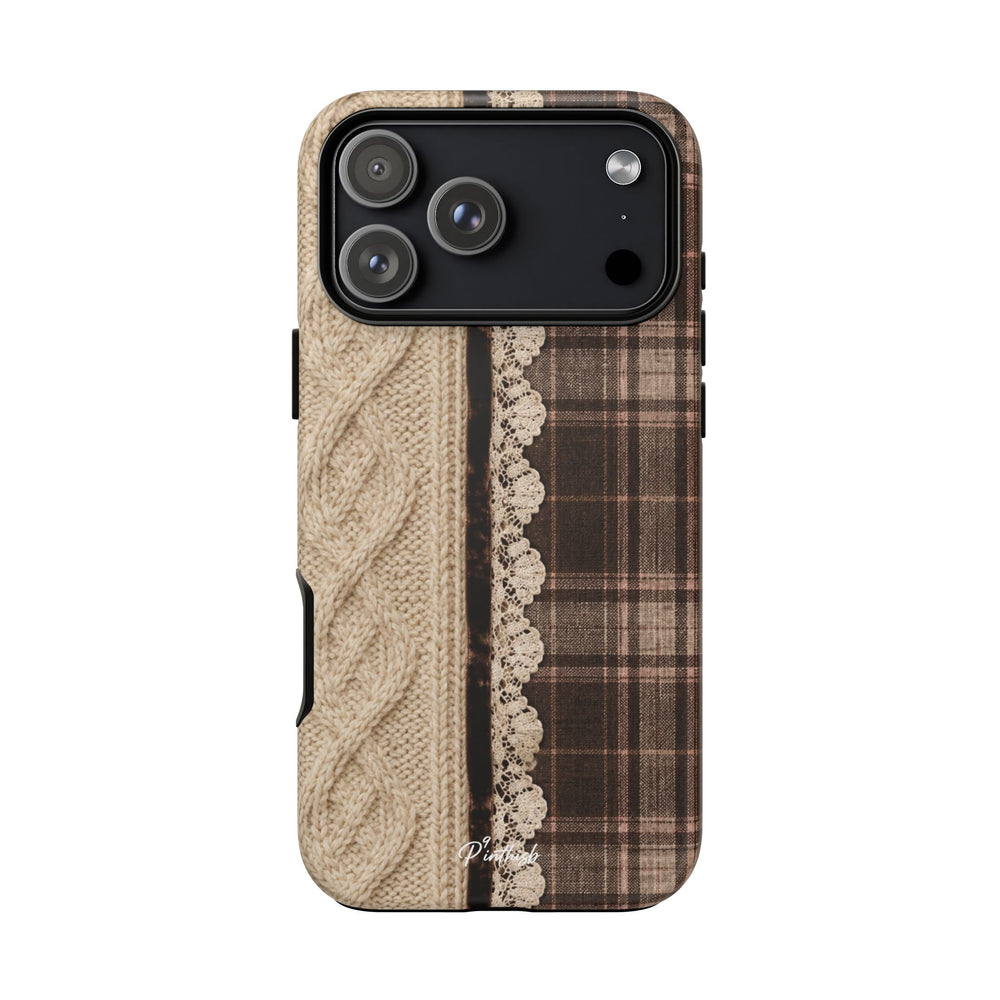 Cozy Plaid Knit Tough Phone Case
