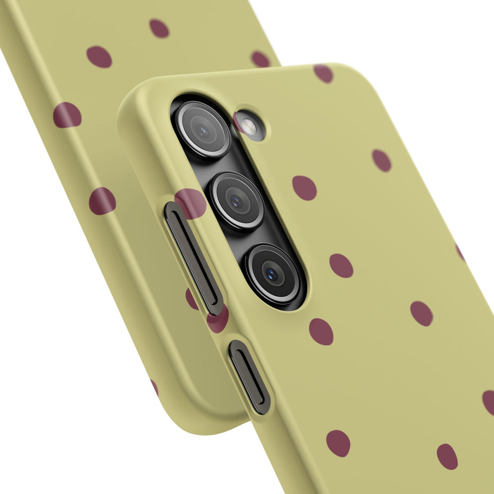 Yellow & Burgundy Polka Dot Snap Phone Case