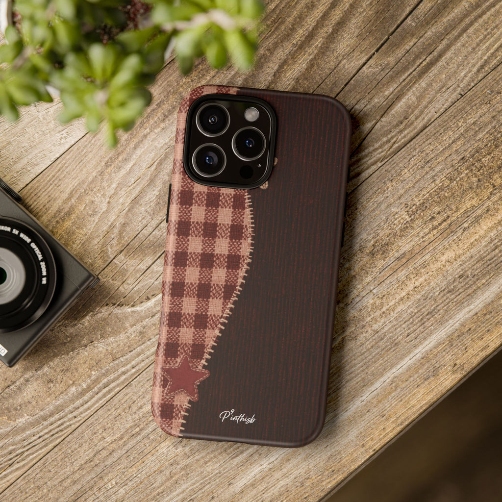 Rustic Plaid Stars Phone Case