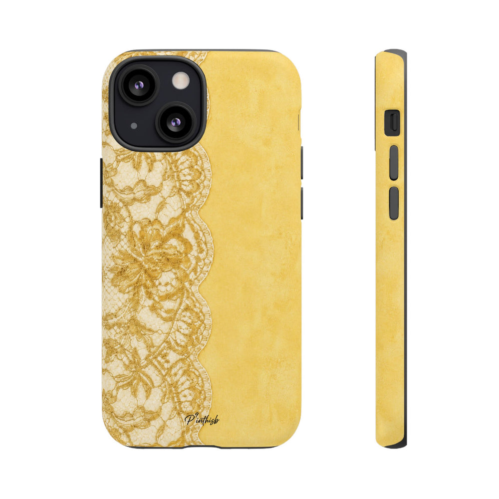 Yellow Vintage Lace Tough Case