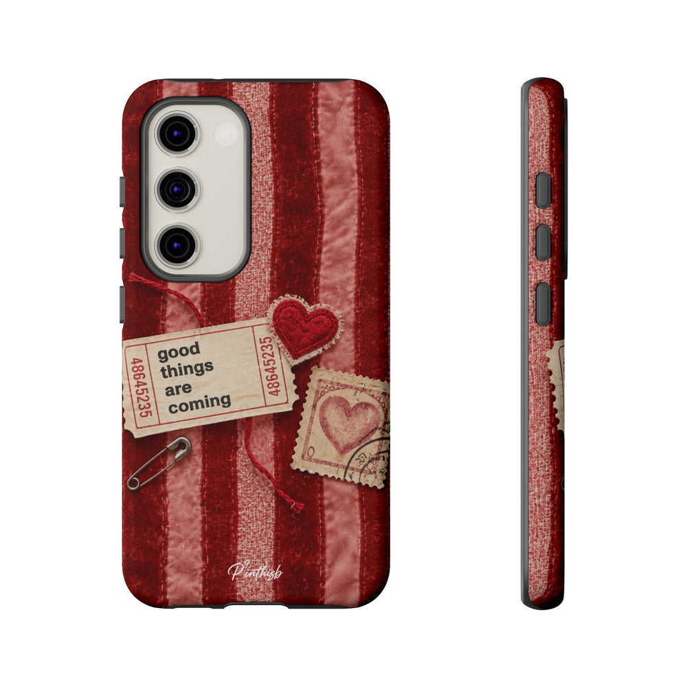 “Good Things Are Coming” Red Phone Case